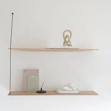 Etagère Stedge - Chêne blanchi-noir, 80 cm, 2 étagères - Woud