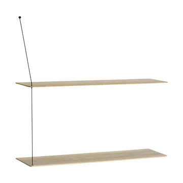 Etagère Stedge - Chêne blanchi-noir, 80 cm, 2 étagères - Woud