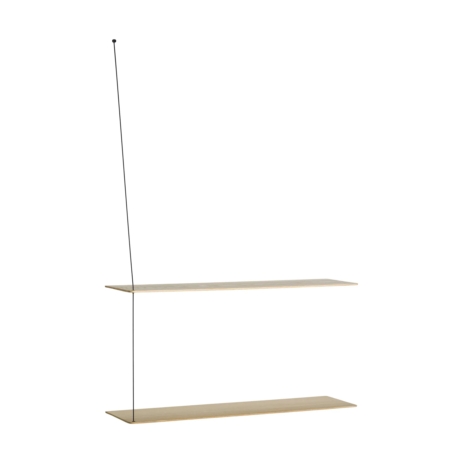 Etagère Stedge, Chêne blanchi-noir, 80 cm, 2 étagères Woud