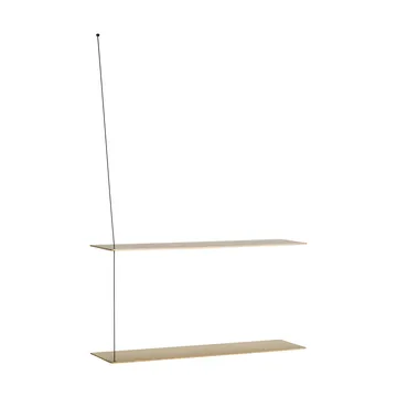 Etagère Stedge - Chêne blanchi-noir, 80 cm, 2 étagères - Woud