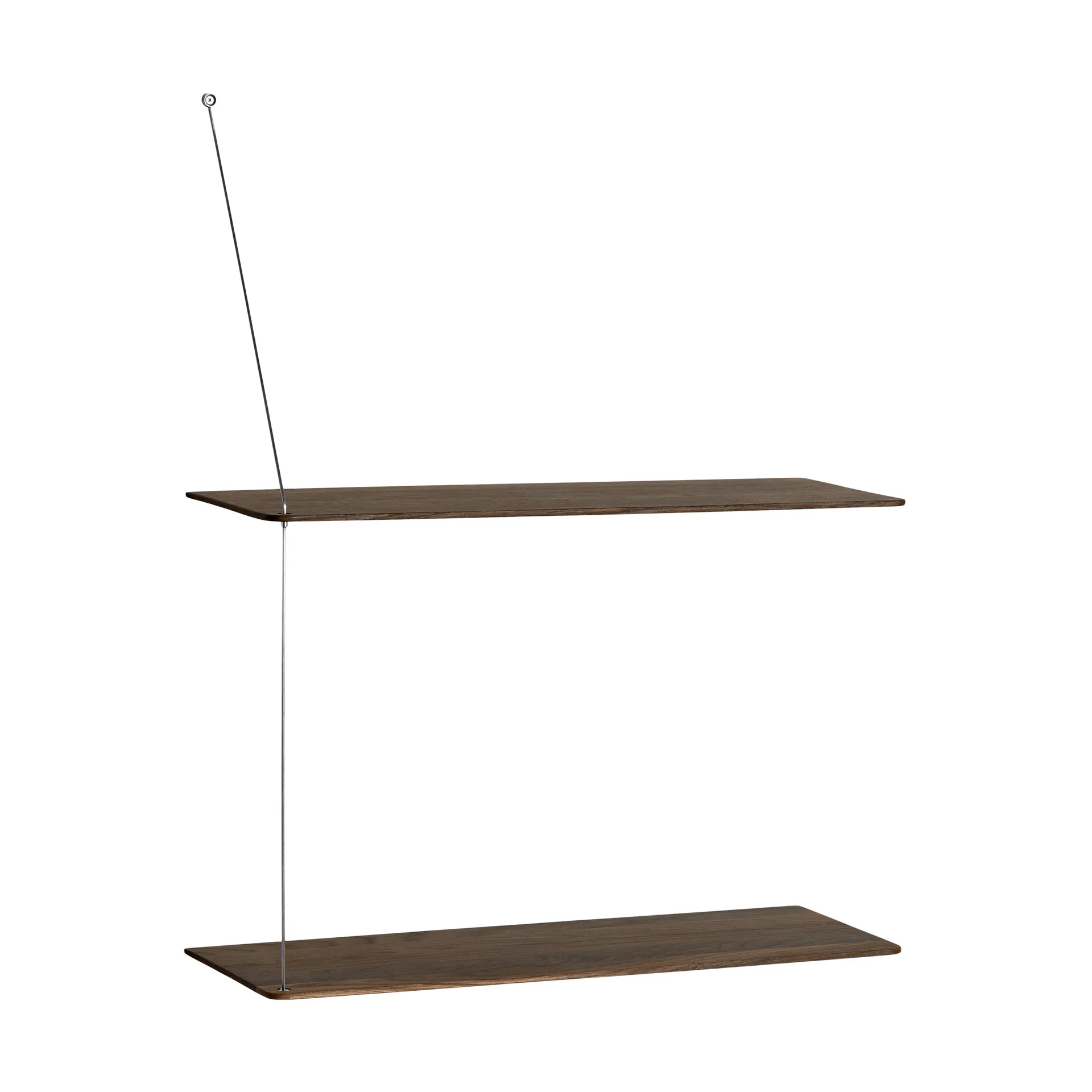 Etagère Stedge, Chêne fumé-acier brossé, 60 cm, 2 étagères Woud