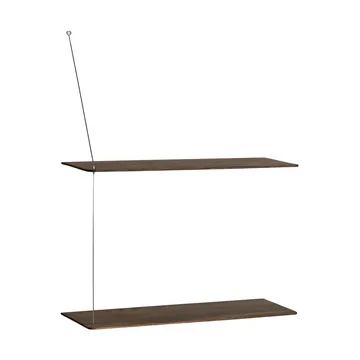 Etagère Stedge - Chêne fumé-acier brossé, 60 cm, 2 étagères - Woud