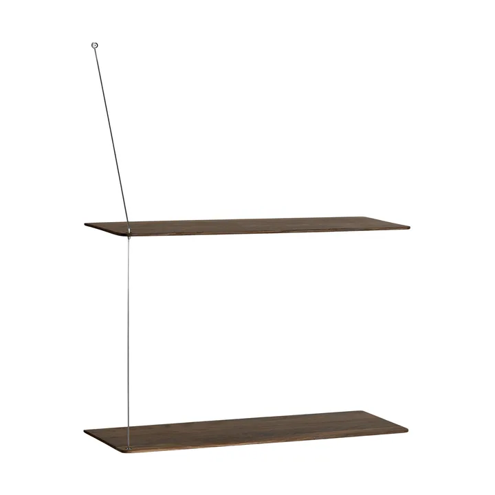 Etagère Stedge - Chêne fumé-acier brossé, 60 cm, 2 étagères - Woud