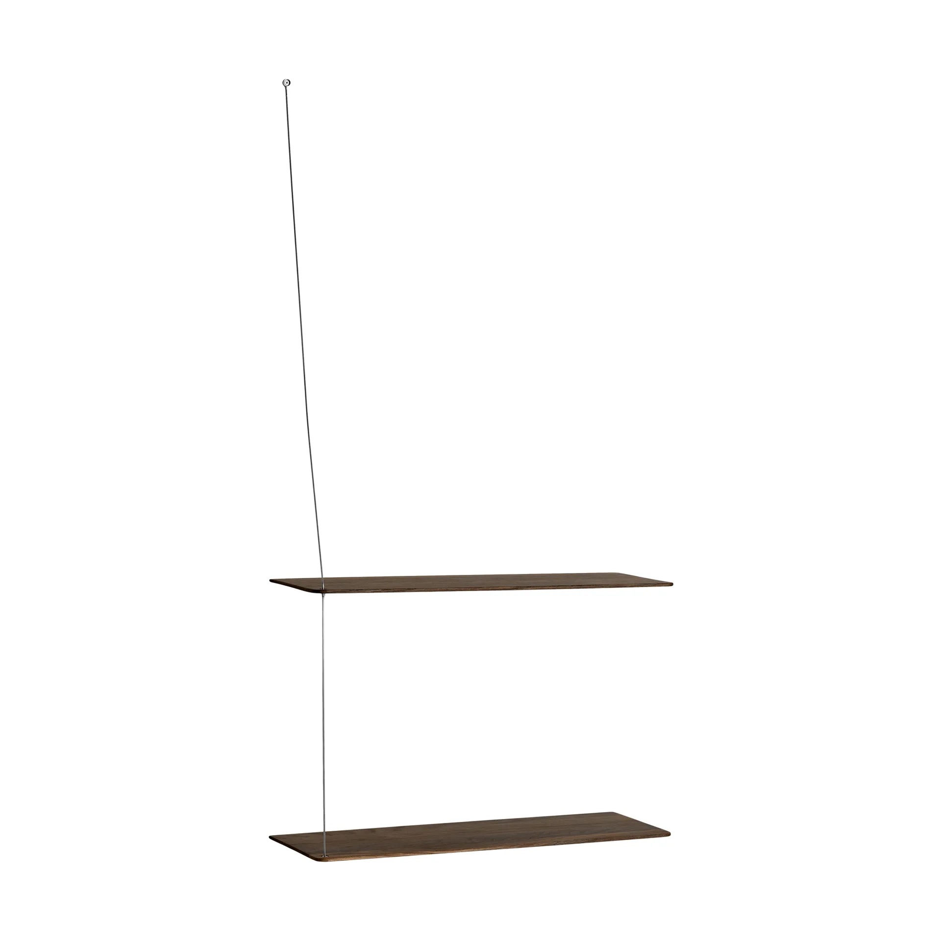 Etagère Stedge, Chêne fumé-acier brossé, 60 cm, 2 étagères Woud