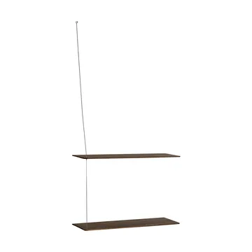 Etagère Stedge - Chêne fumé-acier brossé, 60 cm, 2 étagères - Woud