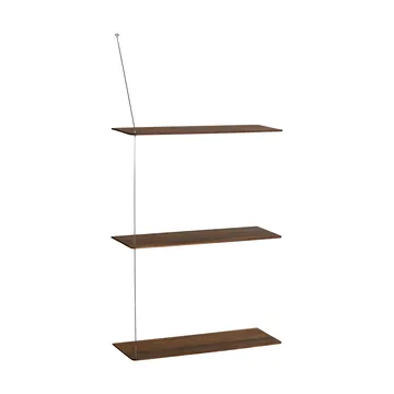 Etagère Stedge - Chêne fumé-acier brossé, 60 cm, 3 étagères - Woud