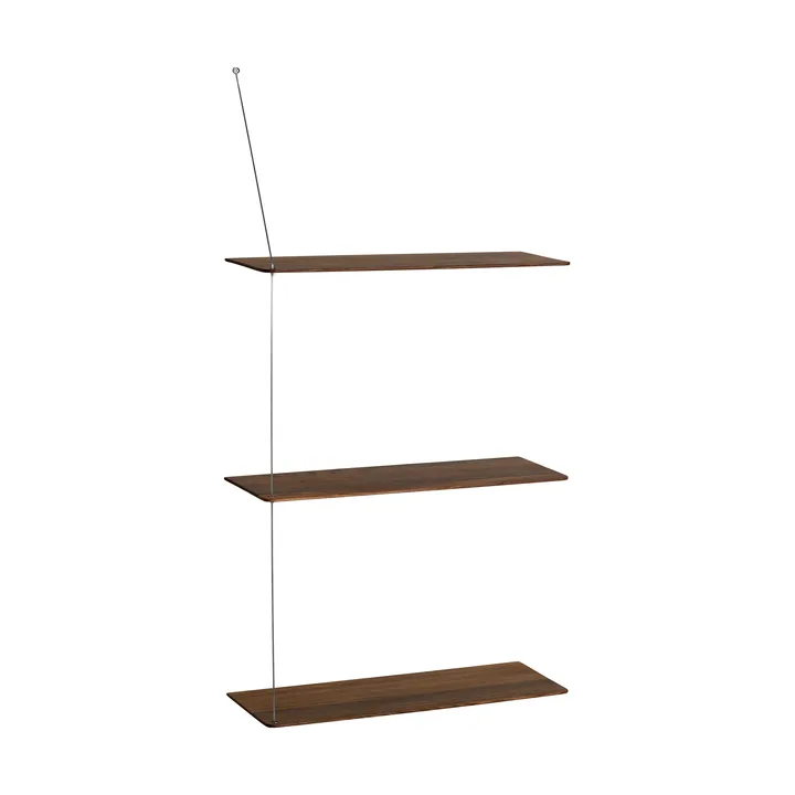 Etagère Stedge - Chêne fumé-acier brossé, 60 cm, 3 étagères - Woud