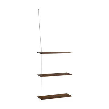 Etagère Stedge - Chêne fumé-acier brossé, 60 cm, 3 étagères - Woud