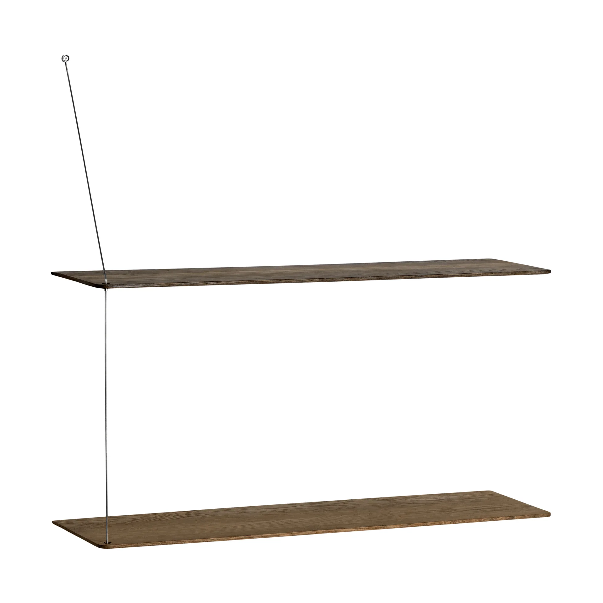 Etagère Stedge, Chêne fumé-acier brossé, 80 cm, 2 étagères Woud