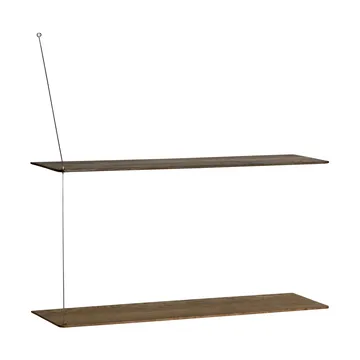 Etagère Stedge - Chêne fumé-acier brossé, 80 cm, 2 étagères - Woud