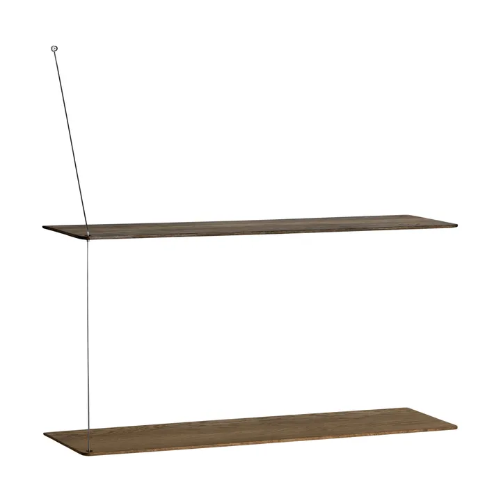 Etagère Stedge - Chêne fumé-acier brossé, 80 cm, 2 étagères - Woud