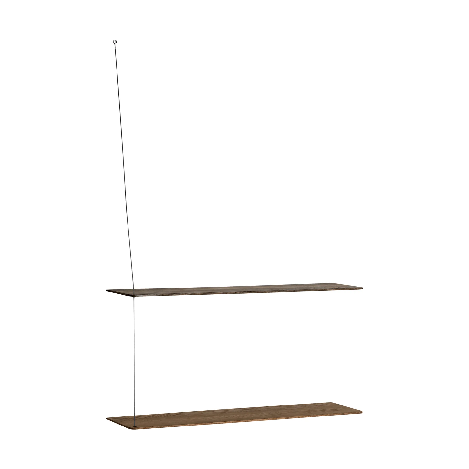 Etagère Stedge, Chêne fumé-acier brossé, 80 cm, 2 étagères Woud