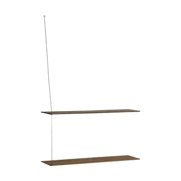Etagère Stedge - Chêne fumé-acier brossé, 80 cm, 2 étagères - Woud