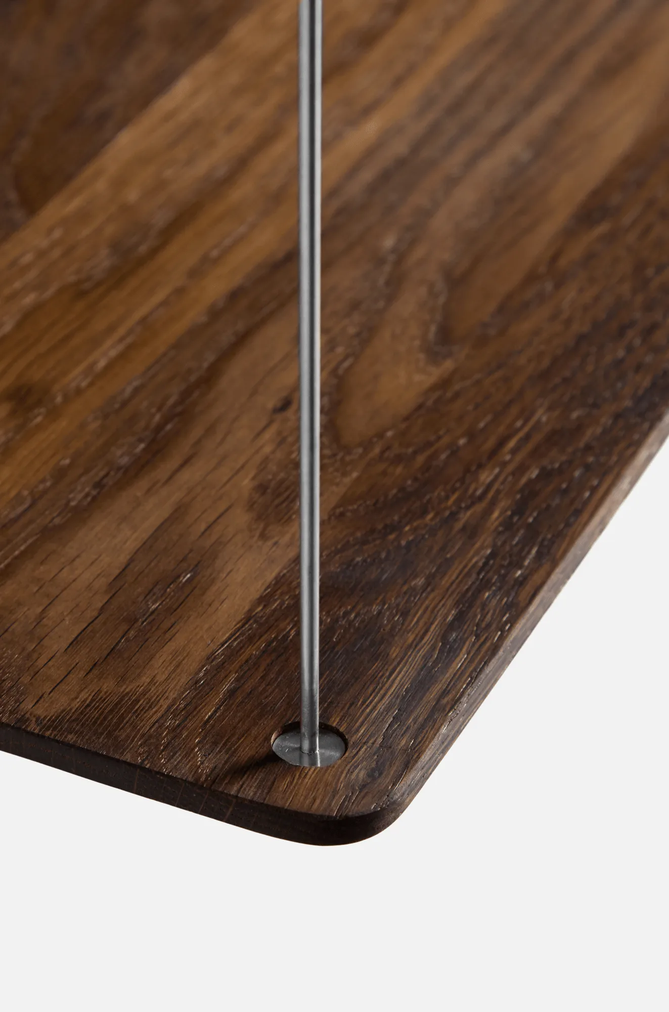 Etagère Stedge, Chêne fumé-acier brossé, 80 cm, 2 étagères Woud