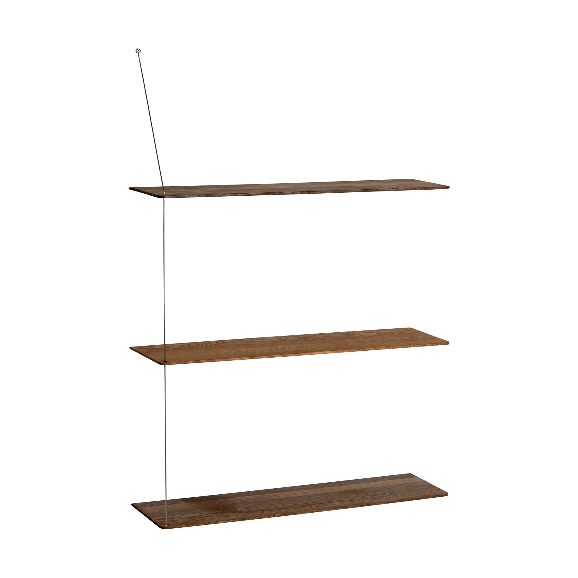 Etagère Stedge, Chêne fumé-acier brossé, 80 cm, 3 étagères Woud