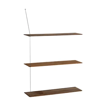 Etagère Stedge - Chêne fumé-acier brossé, 80 cm, 3 étagères - Woud