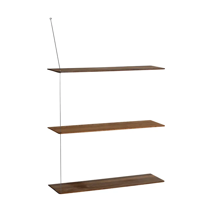 Etagère Stedge - Chêne fumé-acier brossé, 80 cm, 3 étagères - Woud