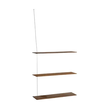 Etagère Stedge - Chêne fumé-acier brossé, 80 cm, 3 étagères - Woud