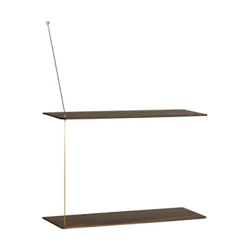 Etagère Stedge - Chêne fumé-laiton, 60 cm, 2 étagères - Woud