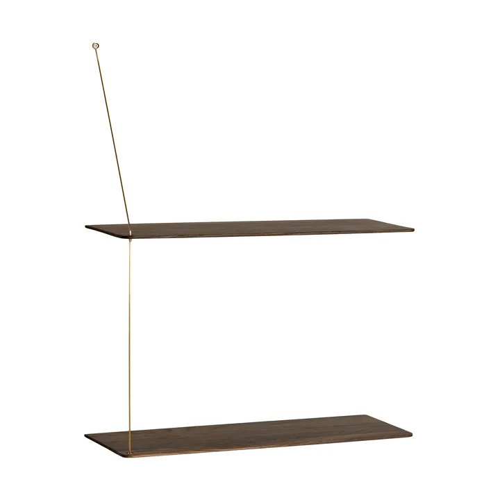 Etagère Stedge - Chêne fumé-laiton, 60 cm, 2 étagères - Woud