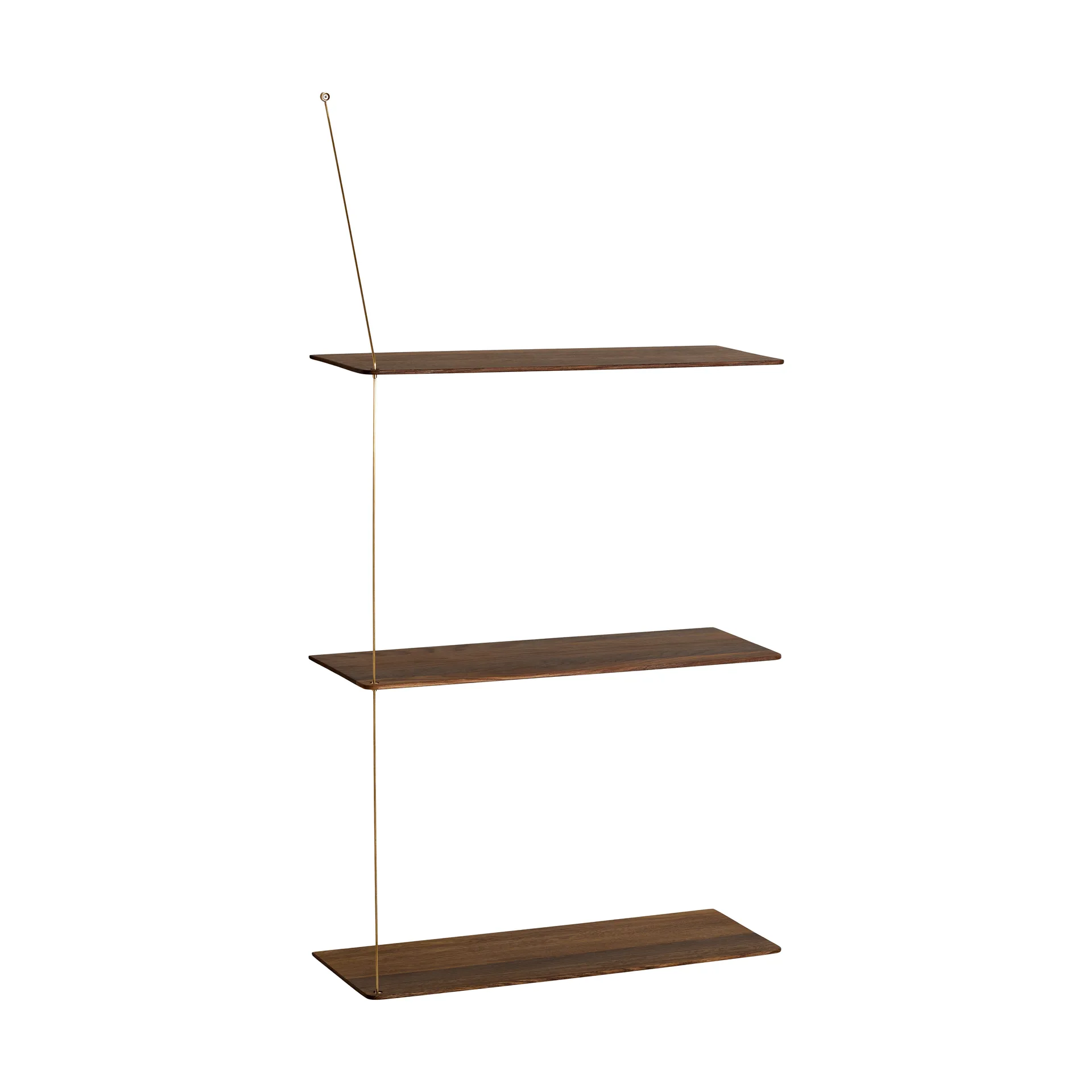 Etagère Stedge, Chêne fumé-laiton, 60 cm, 3 étagères Woud