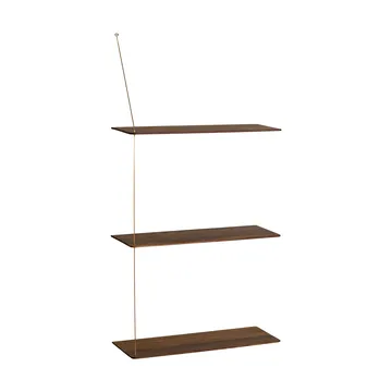 Etagère Stedge - Chêne fumé-laiton, 60 cm, 3 étagères - Woud
