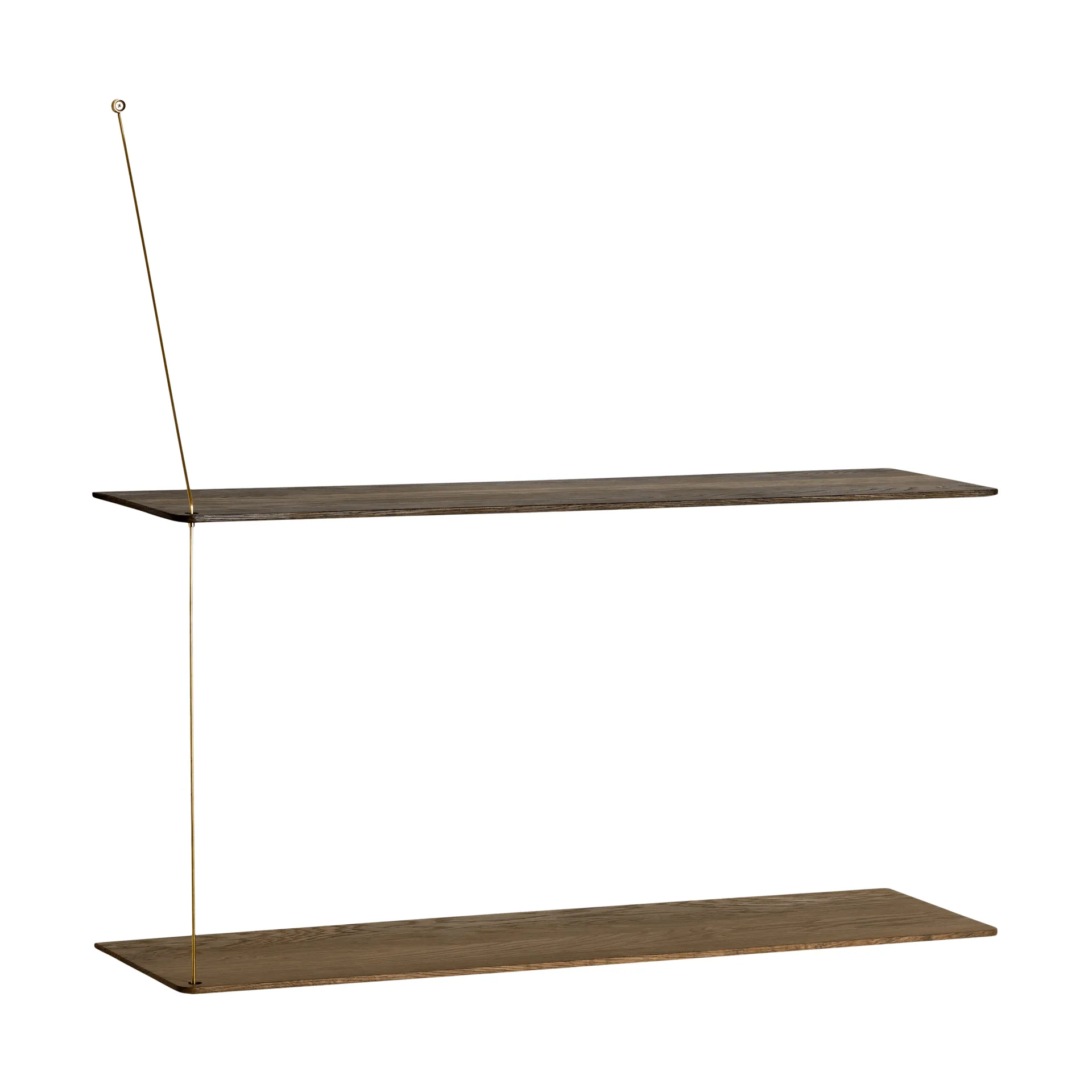 Etagère Stedge, Chêne fumé-laiton, 80 cm, 2 étagères Woud