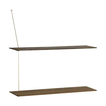 Etagère Stedge - Chêne fumé-laiton, 80 cm, 2 étagères - Woud