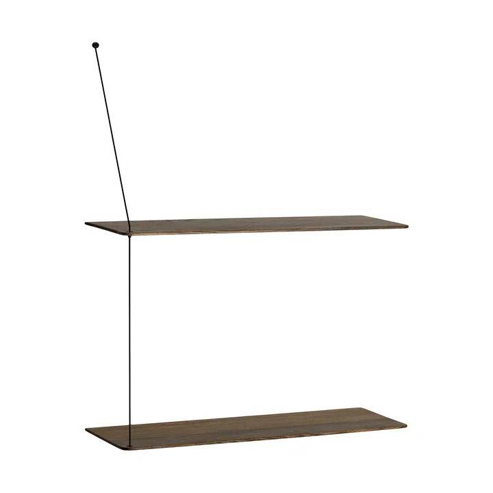 Etagère Stedge - Chêne fumé-noir, 2 étagères, 60 cm - Woud