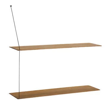 Etagère Stedge - Chêne fumé-noir, 80 cm, 2 étagères - Woud