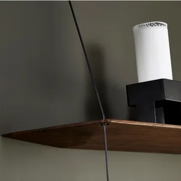 Etagère Stedge - Chêne fumé-noir, 80 cm, 2 étagères - Woud