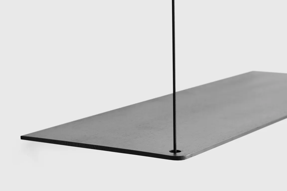 Etagère Stedge, Chêne noir, 80 cm, 2 étagères Woud