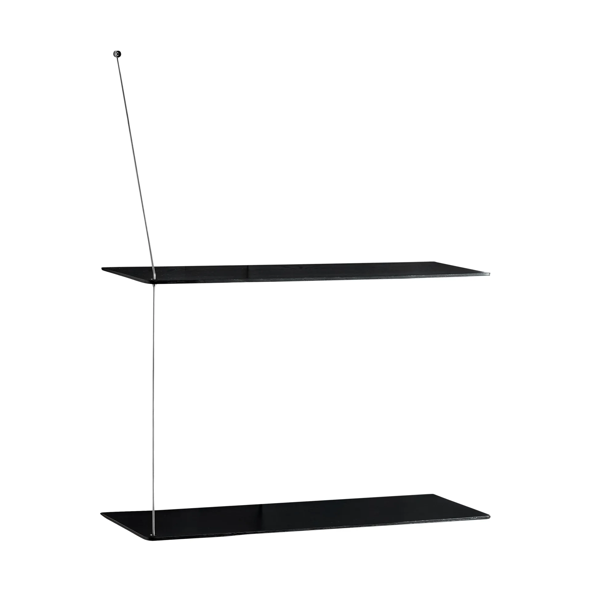 Etagère Stedge, Chêne noir-acier brossé, 60 cm, 2 étagères Woud