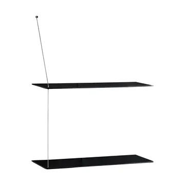 Etagère Stedge - Chêne noir-acier brossé, 60 cm, 2 étagères - Woud