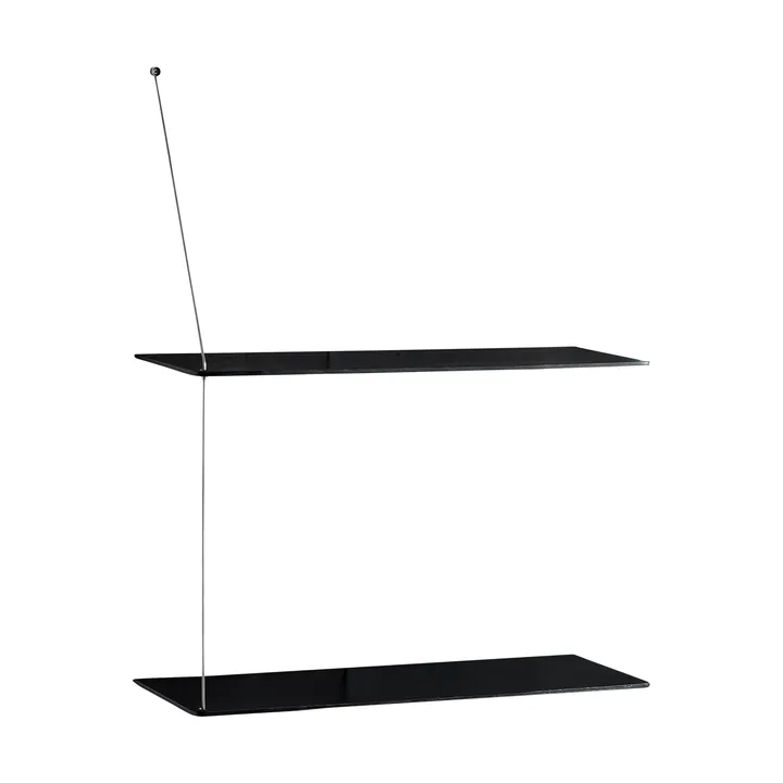 Etagère Stedge - Chêne noir-acier brossé, 60 cm, 2 étagères - Woud