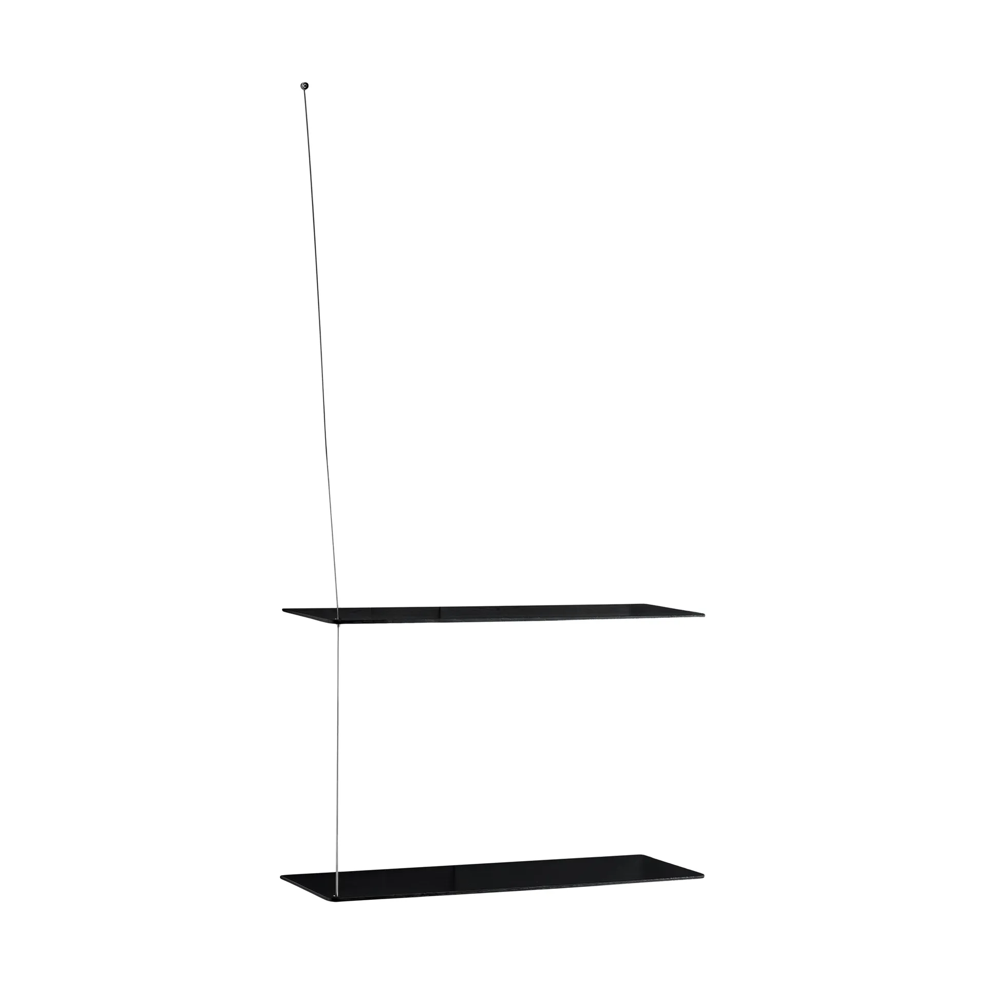 Etagère Stedge, Chêne noir-acier brossé, 60 cm, 2 étagères Woud