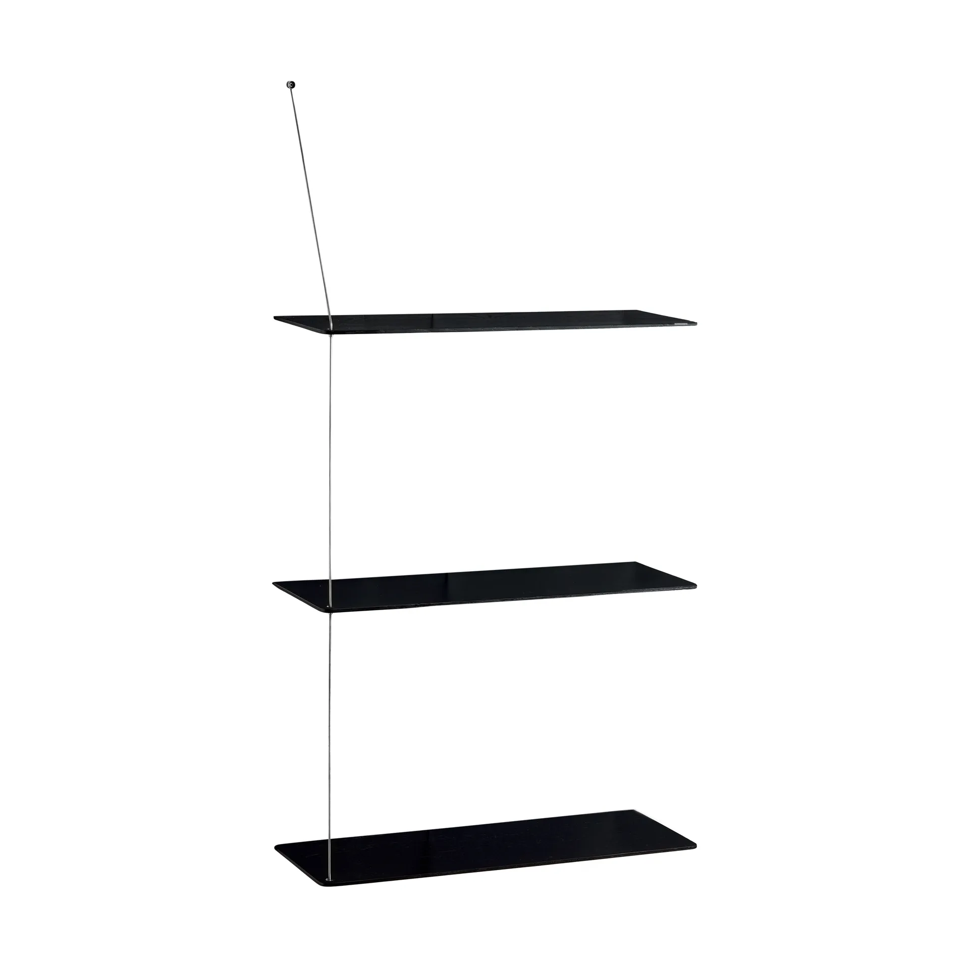 Etagère Stedge, Chêne noir-acier brossé, 60 cm, 3 étagères Woud