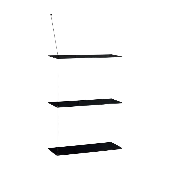Etagère Stedge - Chêne noir-acier brossé, 60 cm, 3 étagères - Woud