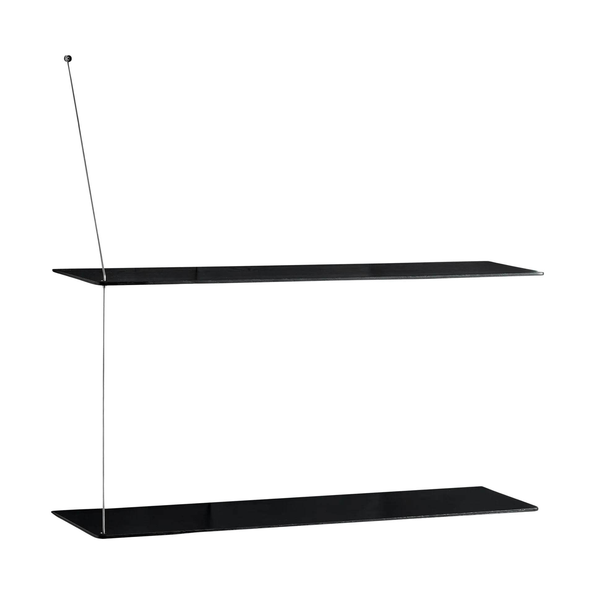 Etagère Stedge, Chêne noir-acier brossé, 80 cm, 2 étagères Woud