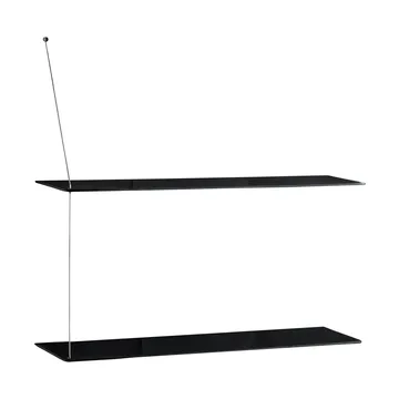 Etagère Stedge - Chêne noir-acier brossé, 80 cm, 2 étagères - Woud