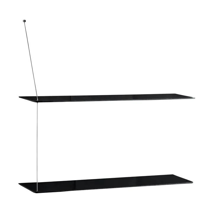 Etagère Stedge - Chêne noir-acier brossé, 80 cm, 2 étagères - Woud