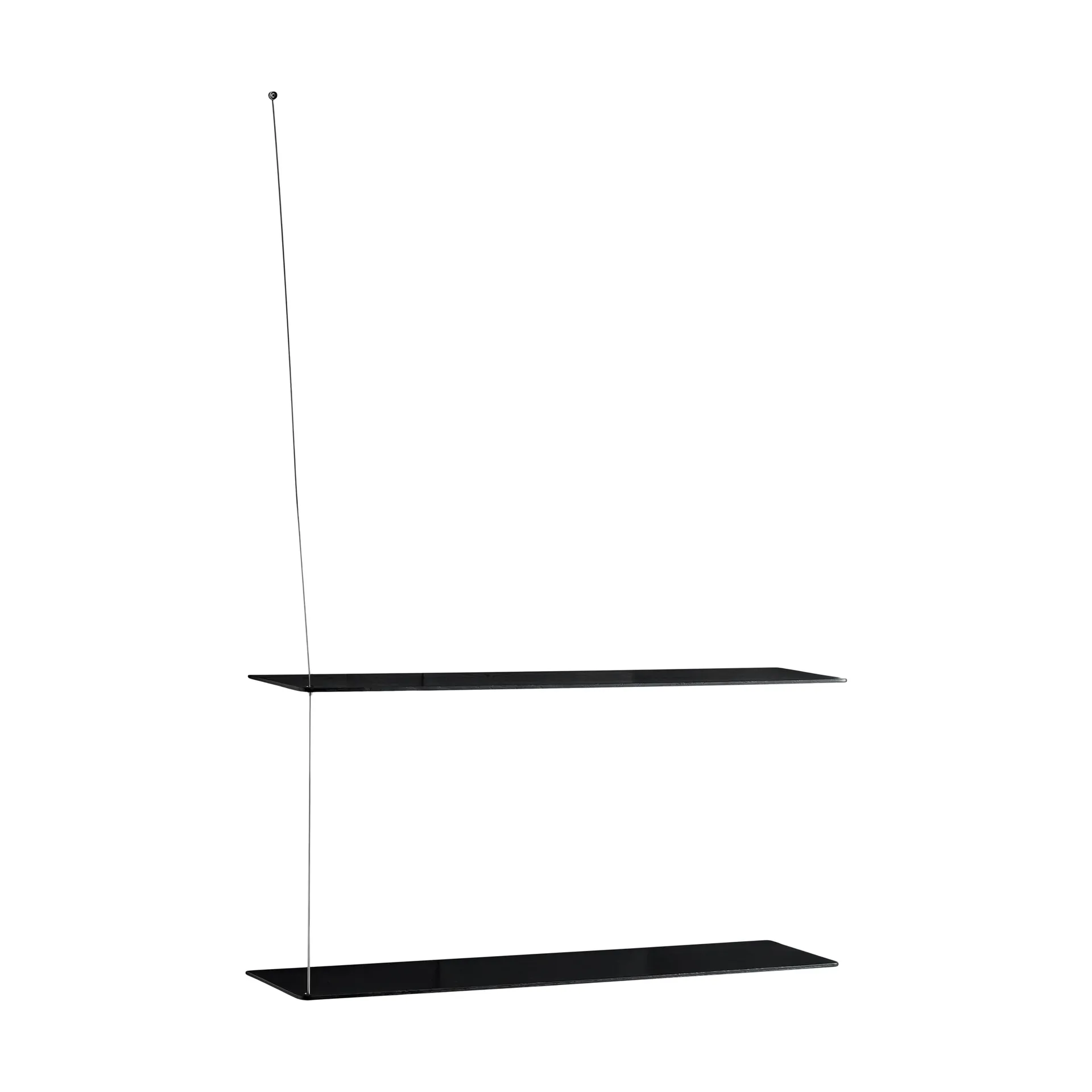 Etagère Stedge, Chêne noir-acier brossé, 80 cm, 2 étagères Woud