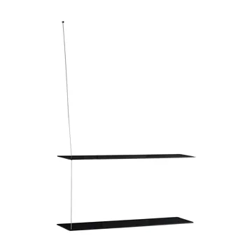 Etagère Stedge - Chêne noir-acier brossé, 80 cm, 2 étagères - Woud