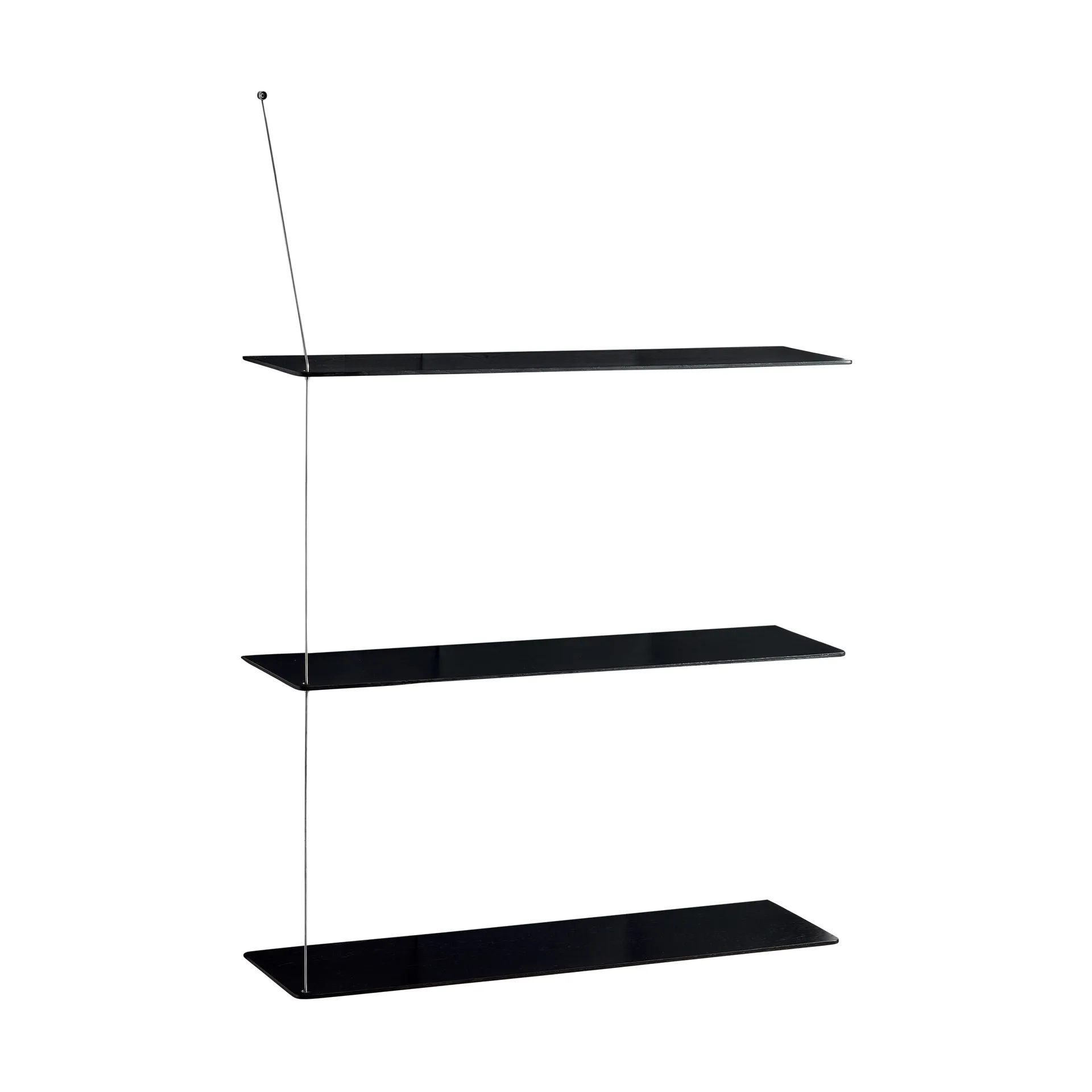 Etagère Stedge, Chêne noir-acier brossé, 80 cm, 3 étagères Woud