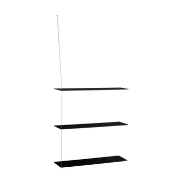 Etagère Stedge - Chêne noir-acier brossé, 80 cm, 3 étagères - Woud