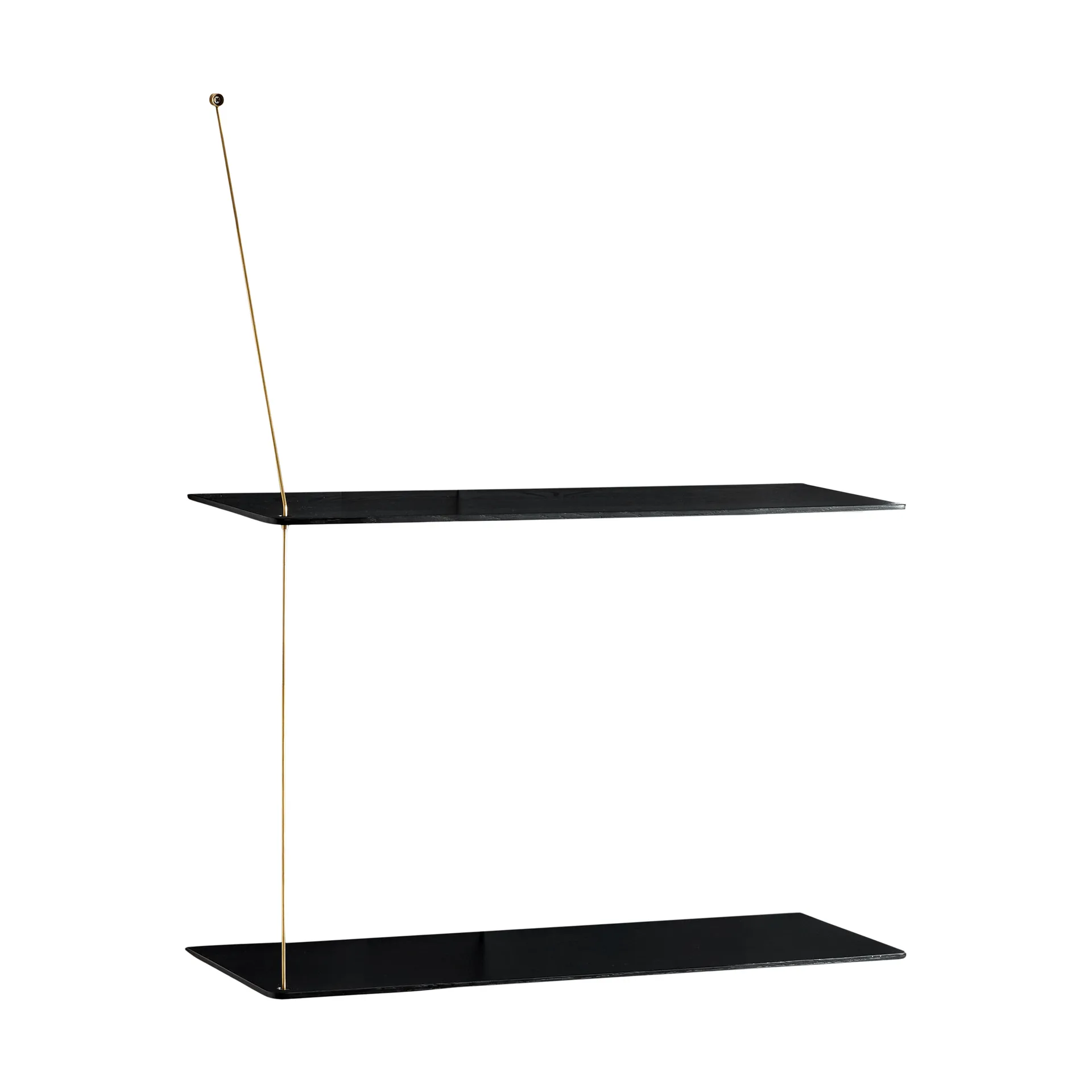 Etagère Stedge, Chêne noir-laiton, 60 cm, 2 étagères Woud