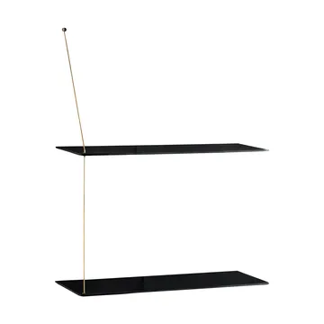 Etagère Stedge - Chêne noir-laiton, 60 cm, 2 étagères - Woud