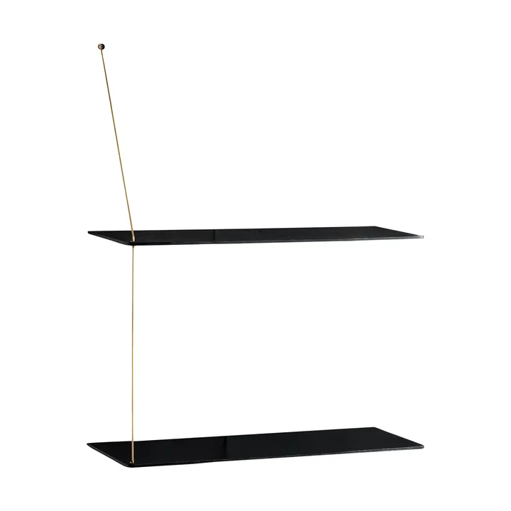 Etagère Stedge - Chêne noir-laiton, 60 cm, 2 étagères - Woud
