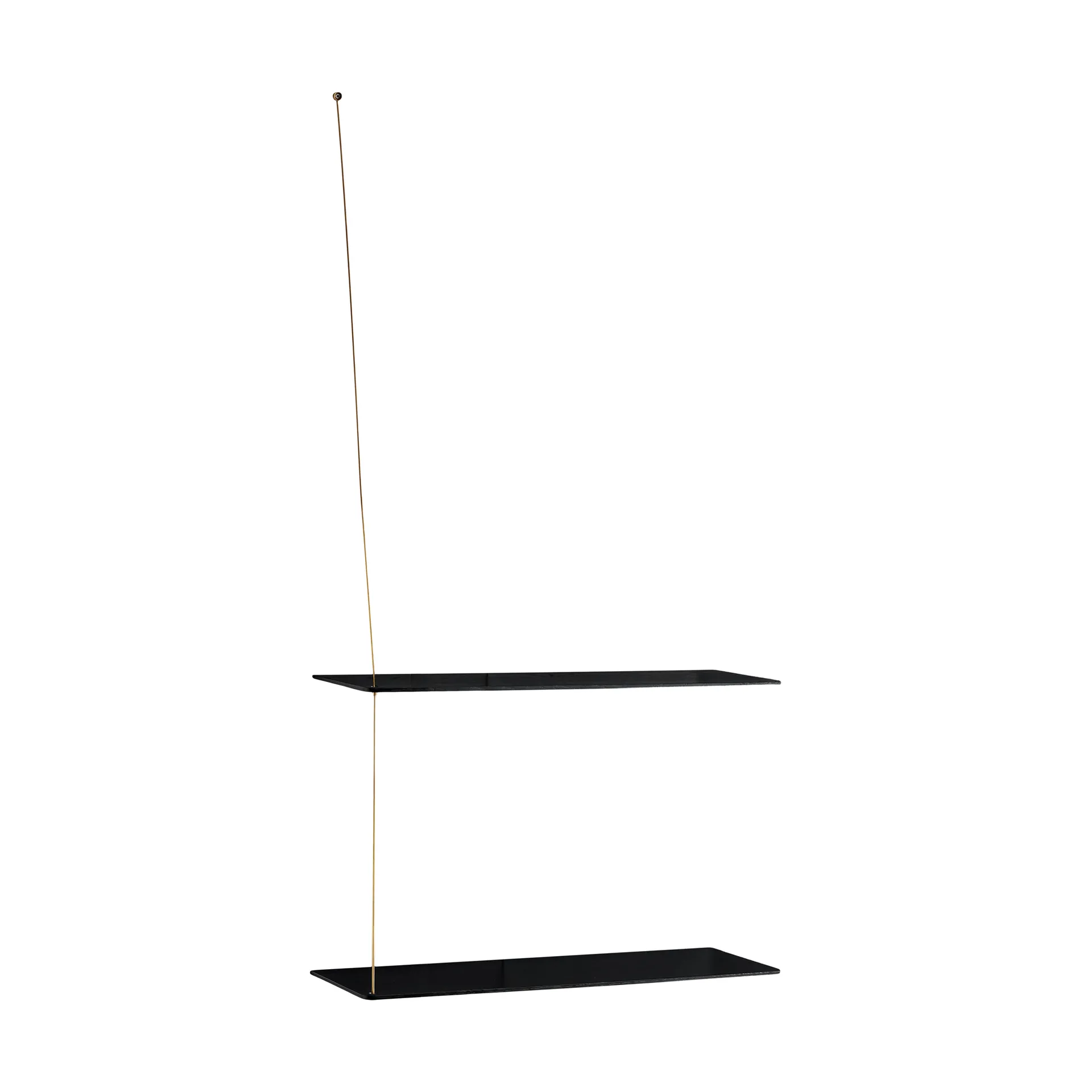 Etagère Stedge, Chêne noir-laiton, 60 cm, 2 étagères Woud