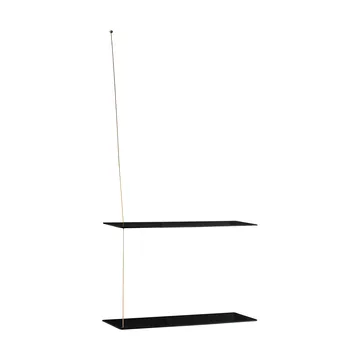 Etagère Stedge - Chêne noir-laiton, 60 cm, 2 étagères - Woud